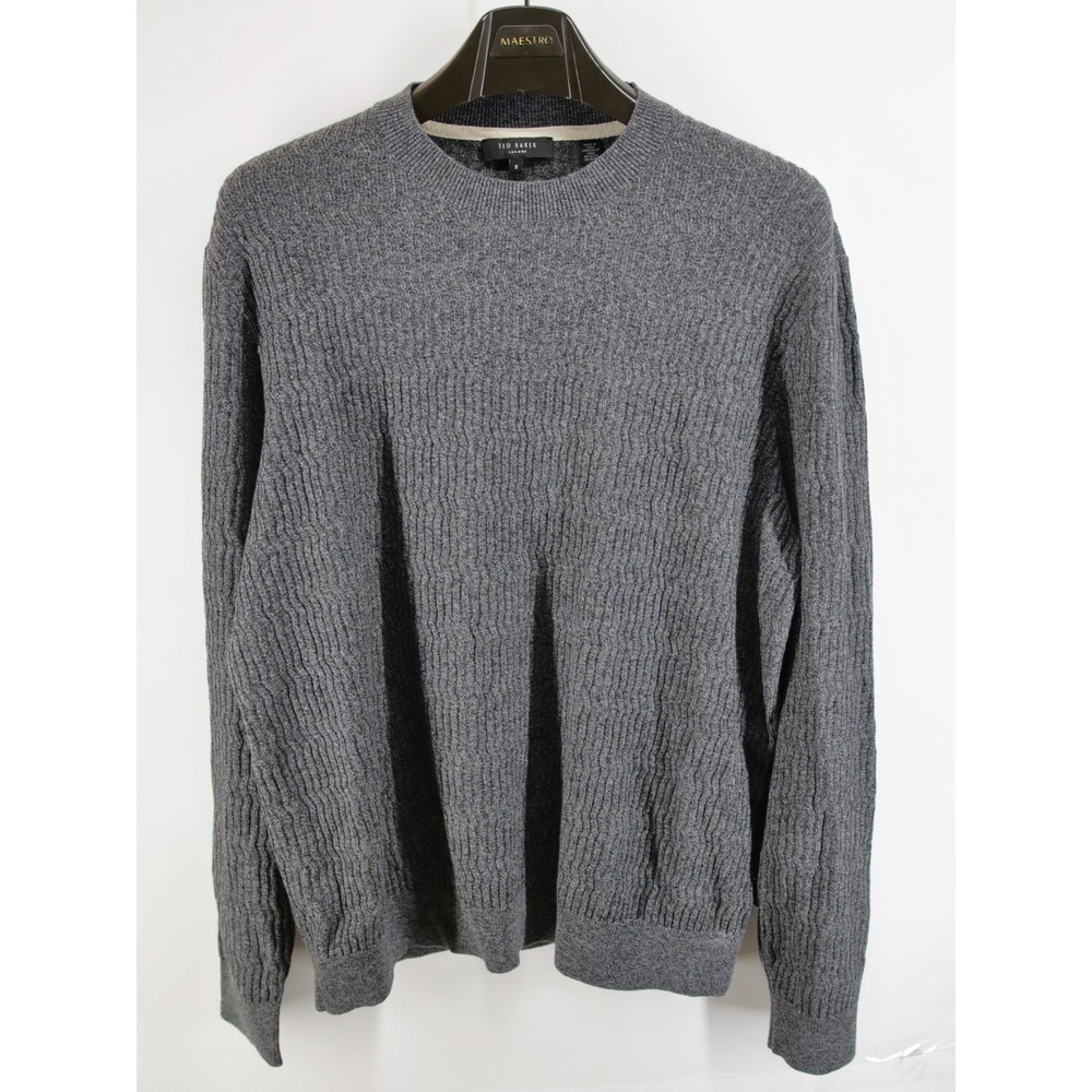 TED BAKER WOOL BLEND Sweater Sweatshirt‎ - Size 5 - XL Gray